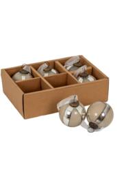 KDMD Silver Ombre Baubles Set of 6 - Elegant Holiday Decor Ornaments