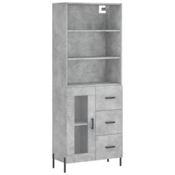 Berkfield Home Highboard Concrete Grey 69.5x34x180 cm Engineered Wood - thumbnail 2