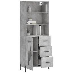 Berkfield Home Highboard Concrete Grey 69.5x34x180 cm Engineered Wood - thumbnail 3