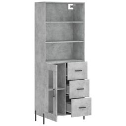 Berkfield Home Highboard Concrete Grey 69.5x34x180 cm Engineered Wood - thumbnail 4