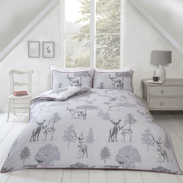 Rapport Home Sherwood Polycotton Duvet Cover Set With Pillowcase in Light Grey - Size: Double - image 1