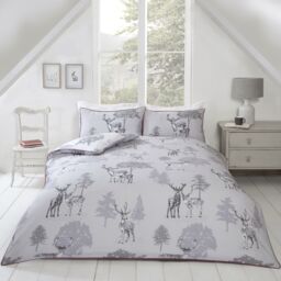 Rapport Home Sherwood Polycotton Duvet Cover Set With Pillowcase in Light Grey - Size: Double - thumbnail 1