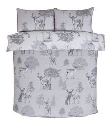 Rapport Home Sherwood Polycotton Duvet Cover Set With Pillowcase in Light Grey - Size: Double - thumbnail 4