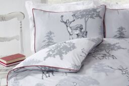 Rapport Home Sherwood Polycotton Duvet Cover Set With Pillowcase in Light Grey - Size: Double - thumbnail 2