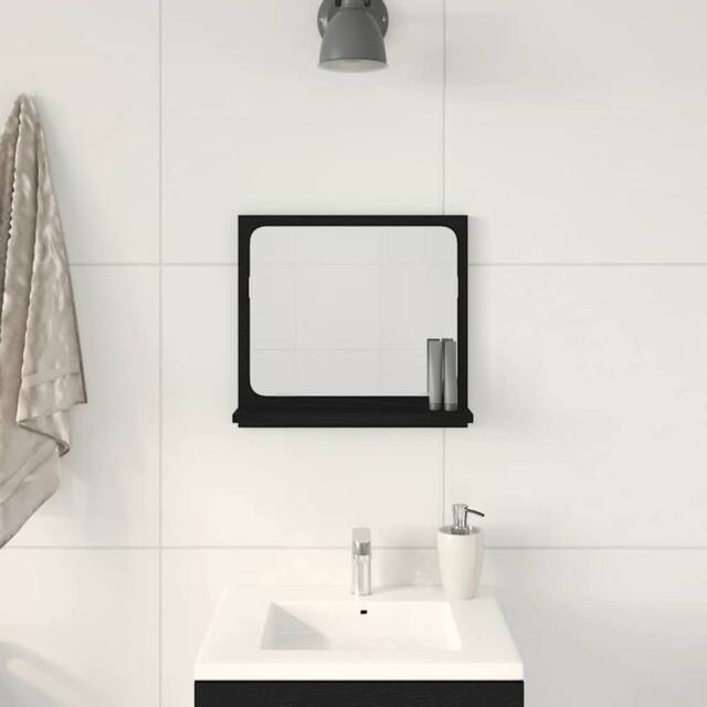 Berkfield Home Beautiful Bathroom Mirror Black Oak 40x10.5x37 cm Engineered Wood - image 1