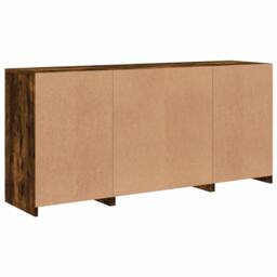 Berkfield Home Sideboard with LED Lights Smoked Oak 142.5x37x67 cm in Brown - thumbnail 8