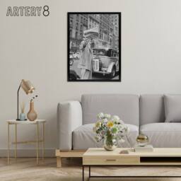 "Artery8 Social Justice Newsboy Dorothea Lange Framed Canvas Wall Art Print in Grey - Size: W12"" x H16""" - thumbnail 3
