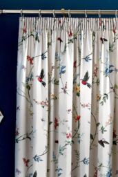 Dreams & Drapes 'Mansfield' Floral Pair of Pencil Pleat Curtains in Grey - Size: 168 cm width x 183 cm drop - thumbnail 2
