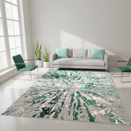 Smart Living Luxury Soft Modern Shimmer Sunset Rug for Living & Bedroom in Emerald - Size: 200 cm x 290 cm - thumbnail 2