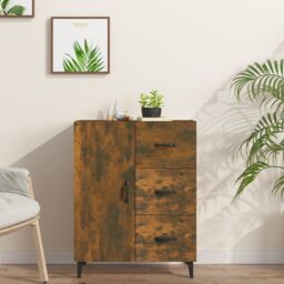 Berkfield Home Sideboard Smoked Oak 69.5x34x90 cm Engineered Wood in Brown - thumbnail 1