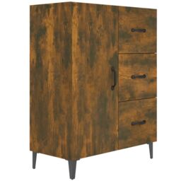 Berkfield Home Sideboard Smoked Oak 69.5x34x90 cm Engineered Wood in Brown - thumbnail 2