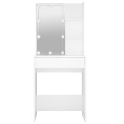 Berkfield Home Dressing Table with LED White 60x40x140 cm - Size: 60 x 40 x 140 cm - thumbnail 5
