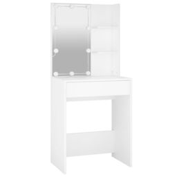 Berkfield Home Dressing Table with LED White 60x40x140 cm - Size: 60 x 40 x 140 cm - thumbnail 3