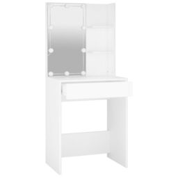 Berkfield Home Dressing Table with LED White 60x40x140 cm - Size: 60 x 40 x 140 cm - thumbnail 4