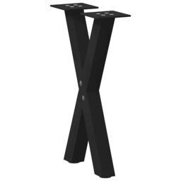 Berkfield Home Coffee Table Legs X-Shaped 2 pcs Black 28x(42-43) cm Steel - thumbnail 4