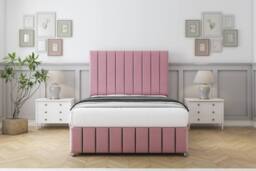 "Comfort Beds Sara Plush Divan Set No Drawers-54"" Headboard-Footboard in Pink - Size: Small Single" - thumbnail 1