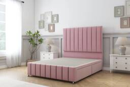 "Comfort Beds Sara Plush Divan Set No Drawers-54"" Headboard-Footboard in Pink - Size: Small Single" - thumbnail 3