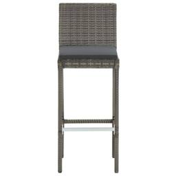 Berkfield Home 5 Piece Garden Bar Set Grey Solid Wood Acacia & Poly Rattan - thumbnail 6