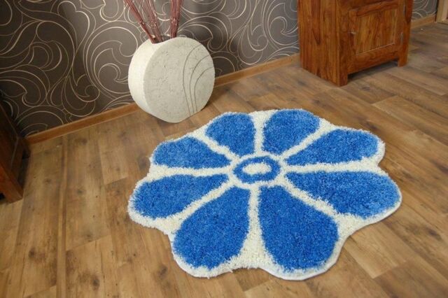 RugsX Circle Shaggy Rug in Blue - Size: 120 cm diameter - image 1