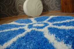 RugsX Circle Shaggy Rug in Blue - Size: 120 cm diameter - thumbnail 4