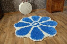 RugsX Circle Shaggy Rug in Blue - Size: 120 cm diameter - thumbnail 5