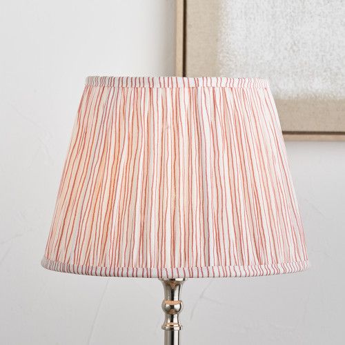 Ruma Red Stripe Mushroom Pleat Tapered Lampshade - Size: 16 inches - image 1