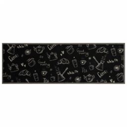Berkfield Home Kitchen Rug Washable Morning Black 60x180 cm Velvet - thumbnail 2