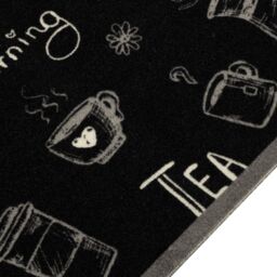 Berkfield Home Kitchen Rug Washable Morning Black 60x180 cm Velvet - thumbnail 3