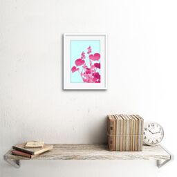 "Artery8 Wall Art Print Ohara Koson Blooming Hosta Art Black Framed 9x7 inch in White - Size: W7"" x H9""" - thumbnail 2