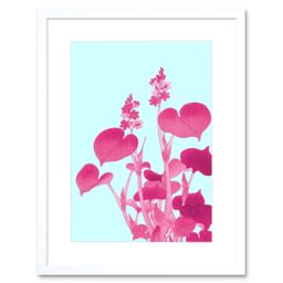 "Artery8 Wall Art Print Ohara Koson Blooming Hosta Art Black Framed 9x7 inch in White - Size: W7"" x H9""" - thumbnail 1