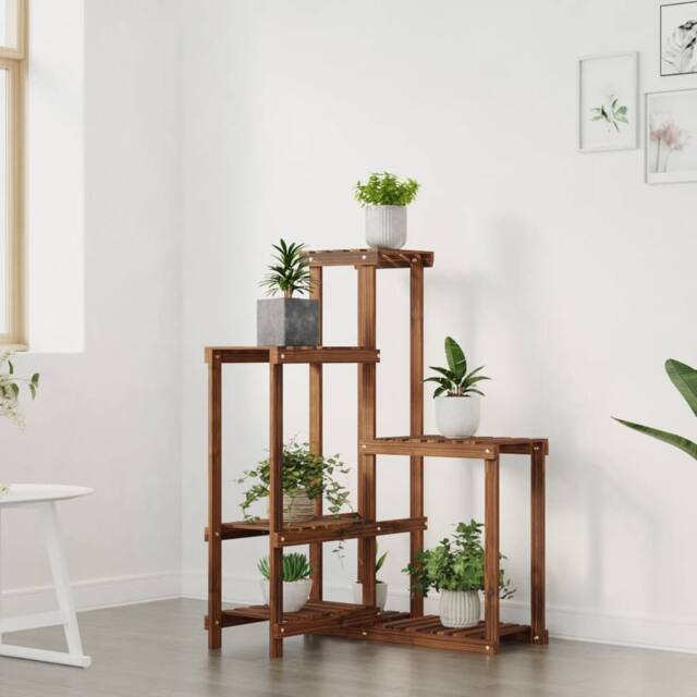 Berkfield Home Elegant Flower Stand 62.5x61.5x101.5 cm Solid Wood Fir in Brown - image 1