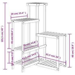 Berkfield Home Elegant Flower Stand 62.5x61.5x101.5 cm Solid Wood Fir in Brown - thumbnail 8