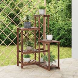 Berkfield Home Elegant Flower Stand 62.5x61.5x101.5 cm Solid Wood Fir in Brown - thumbnail 2