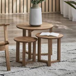 Cheshire Nordvik Nest Of 3 Tables in Oak in Light Oak - thumbnail 3