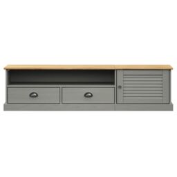Berkfield Home TV Cabinet VIGO Grey 156x40x40 cm Solid Wood Pine - Size: 156 x 40 x 40 cm - thumbnail 5