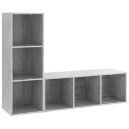 Berkfield Home TV Cabinets 2 pcs Concrete Grey 107x35x37 cm Engineered Wood - Size: 107 x 35 x 37 cm - thumbnail 3