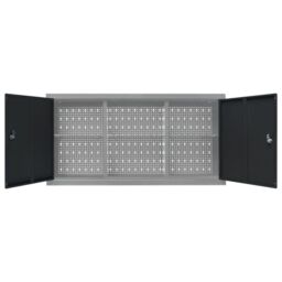 Berkfield Home Wall Mounted Tool Cabinet Industrial Style Metal Grey & Black - thumbnail 5