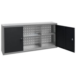 Berkfield Home Wall Mounted Tool Cabinet Industrial Style Metal Grey & Black - thumbnail 4