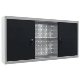 Berkfield Home Wall Mounted Tool Cabinet Industrial Style Metal Grey & Black - thumbnail 2