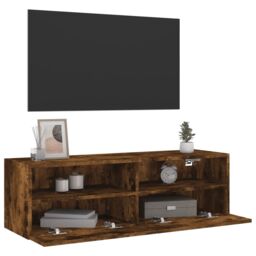 Berkfield Home TV Wall Cabinet Smoked Oak 100x30x30 cm Engineered Wood in Brown - Size: 100 x 30 x 30 cm - thumbnail 5