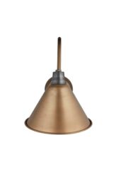 Industville Swan Neck Cone Wall Light, 8 Inch, Brass in Bronze - thumbnail 2