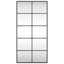 Berkfield Home Wall Mirror Black 50x100 cm Rectangle Iron - thumbnail 3