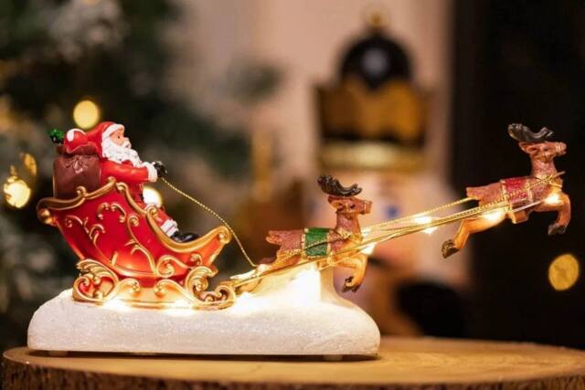 Marco Paul Pre-Lit Santa & Sleigh Christmas Decoration - image 1