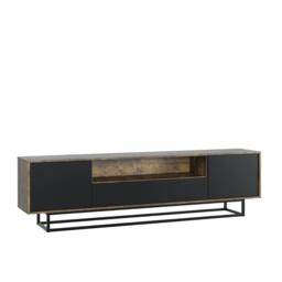 Mex Furniture LTD TV Unit Rift Loft 200cm - Rustic & Black - thumbnail 9