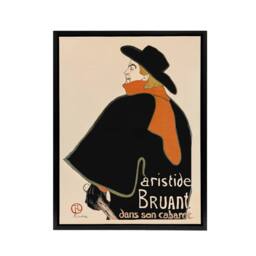 "Artery8 Aristide Bruant in his Cabaret Framed Canvas Wall Art Print Lautrec in Orange - Size: W12"" x H16""" - thumbnail 1