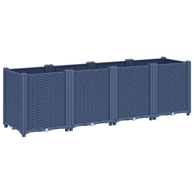 Berkfield Home Garden Planter Blue Grey 160x40x53 cm PP - Size: 160 x 40 x 53 cm - image 1