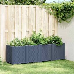 Berkfield Home Garden Planter Blue Grey 160x40x53 cm PP - Size: 160 x 40 x 53 cm - thumbnail 2