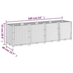 Berkfield Home Garden Planter Blue Grey 160x40x53 cm PP - Size: 160 x 40 x 53 cm - thumbnail 7