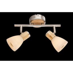 Netlighting Gylfi Twin Ceiling Spotlight Nickel Matt Opal Glass Shade 2x E14 in Grey - thumbnail 2