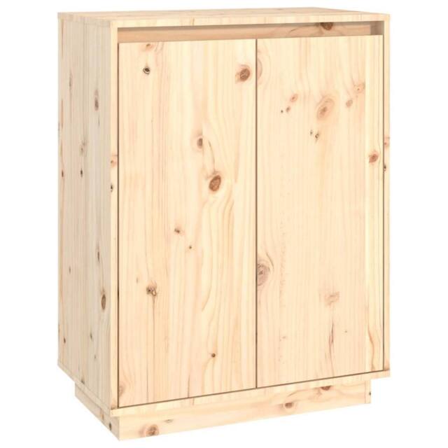 Berkfield Home Shoe Cabinet 60x35x80 cm Solid Wood Pine in Light Tan - Size: 60 x 35 x 80 cm - image 1